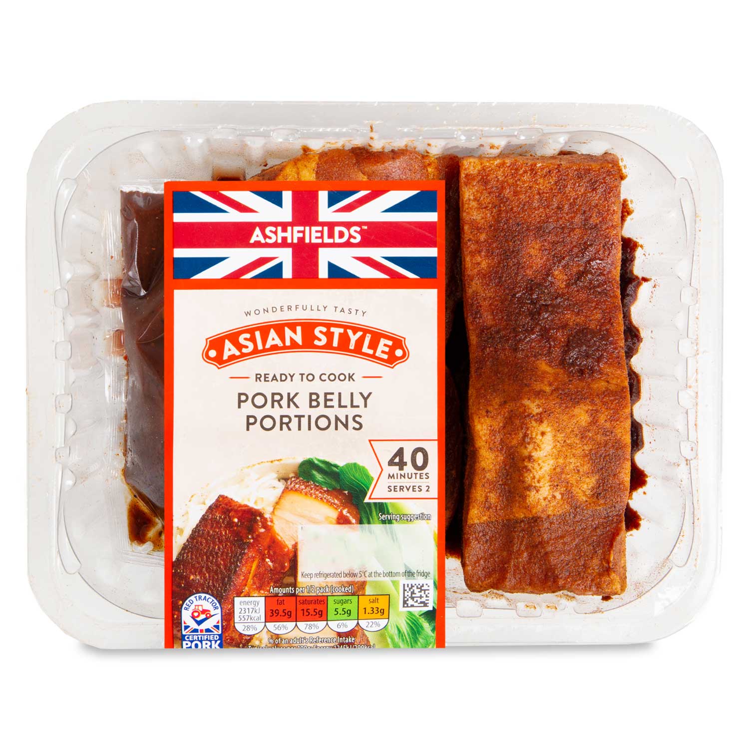 Ashfields Asian Style Ready To Cook Pork Belly Slices 414g