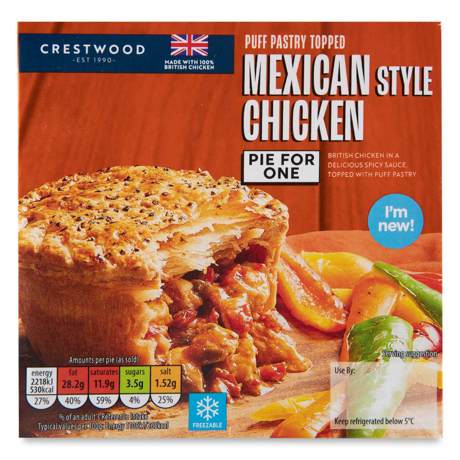 Crestwood Mexican Style Chicken Pie For One 200g