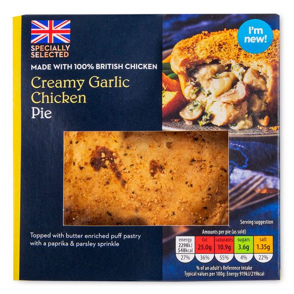 Specially Selected Creamy Garlic Chicken Pie 250g