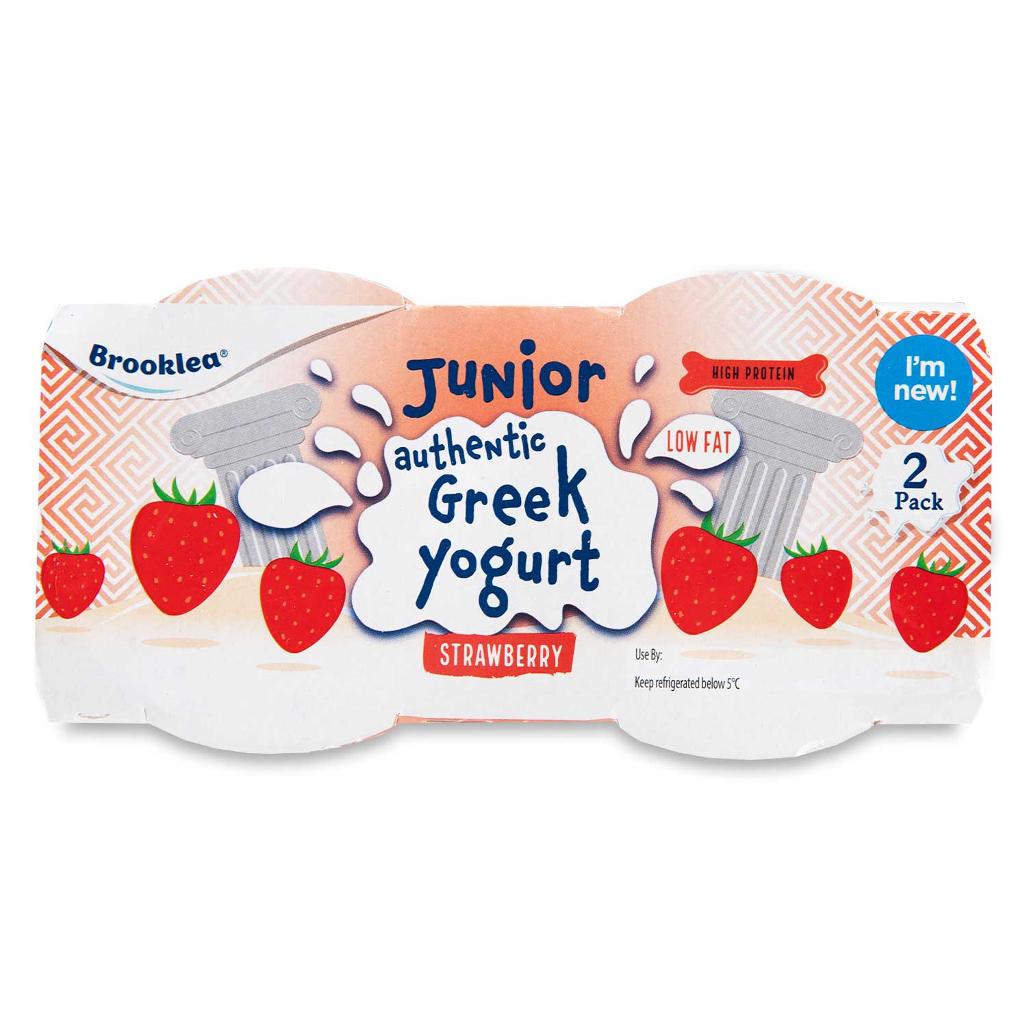 Brooklea Junior Authentic Greek Yogurt With Strawberry 2x100g