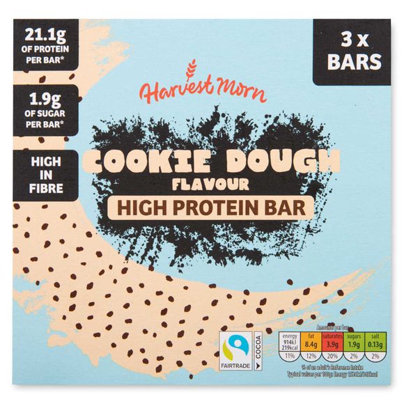 Harvest Morn Cookie Dough Flavour High Protein Bar 3x60g