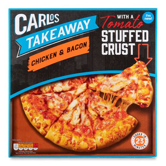 Carlos Chicken & Bacon With A Tomato Stuffed Crust Pizza 500g