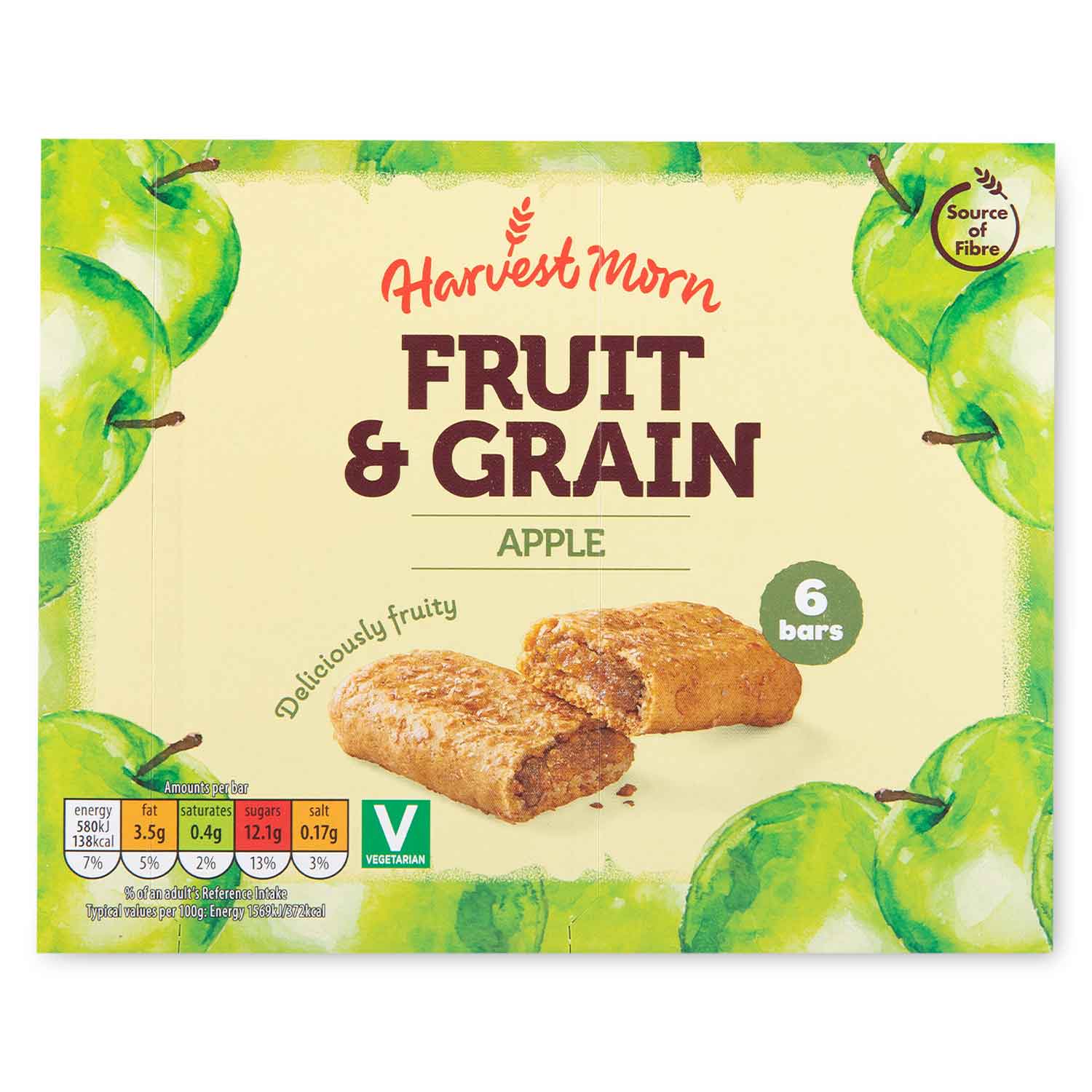 Harvest Morn Apple Fruit & Grain Cereal Bars 222g/6 Pack