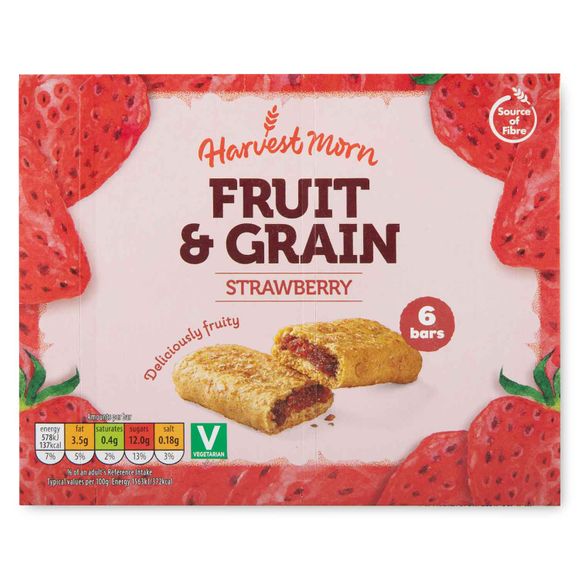 Harvest Morn Strawberry Fruit & Grain Cereal Bars 222g/6 Pack