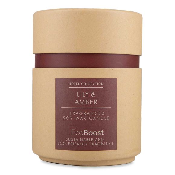 Hotel Collection Lily & Amber Fragranced Soy Wax Candle 170g