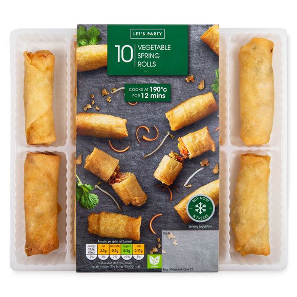 Let's Party Vegetable Spring Rolls 200g/10 Pack