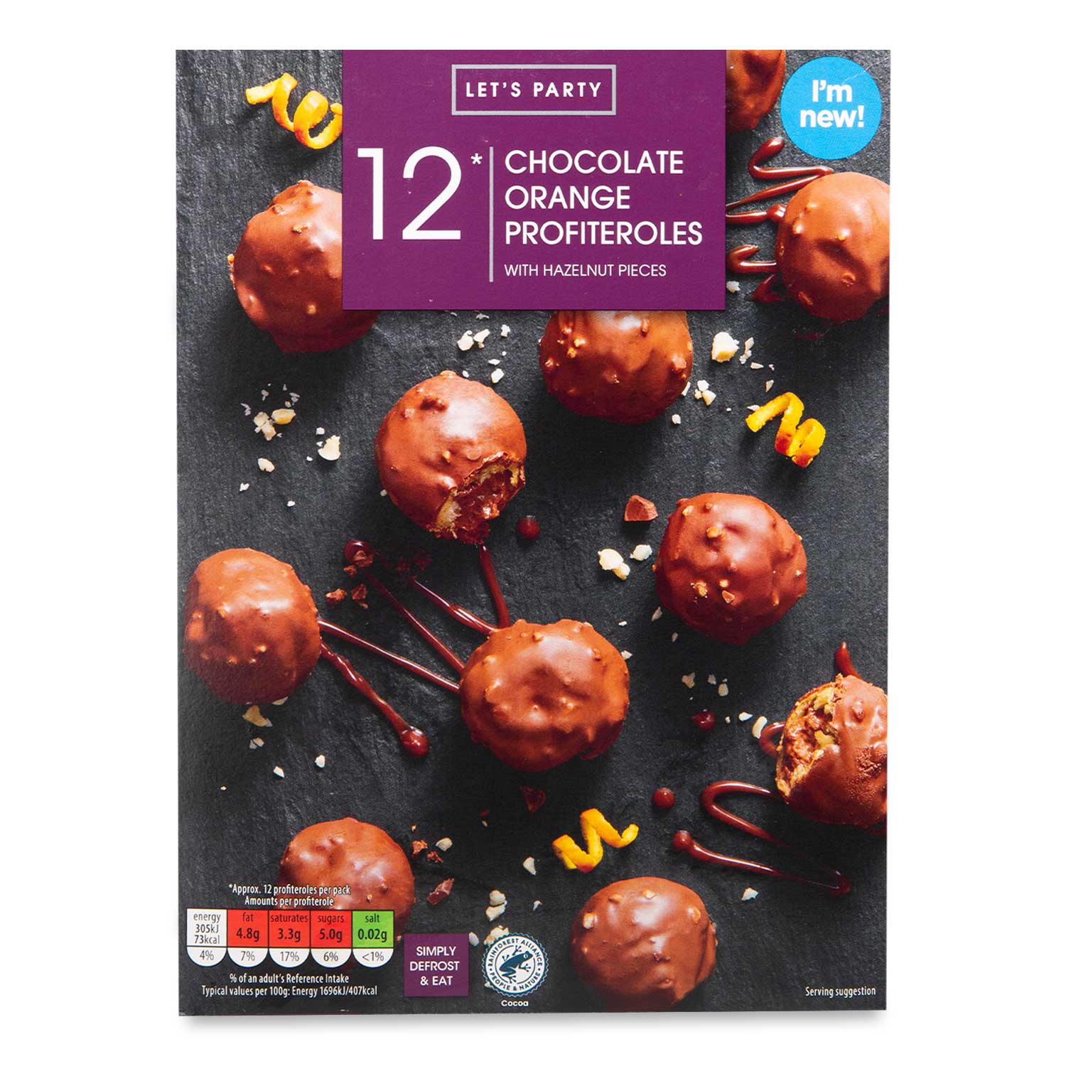 Let's Party Chocolate Orange Profiteroles 216g/12 Pack