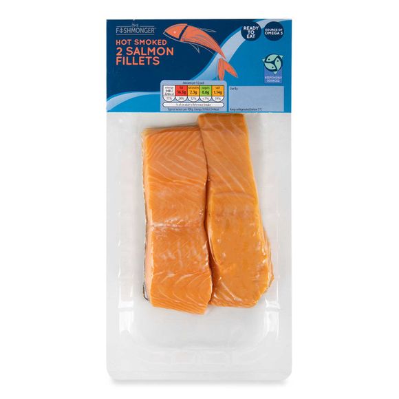 The Fishmonger Hot Smoked Salmon Fillets 185g/2 Pack