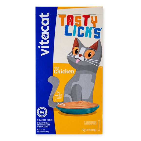 Vitacat Tasty Licks Cat Food With Chicken 5x15g