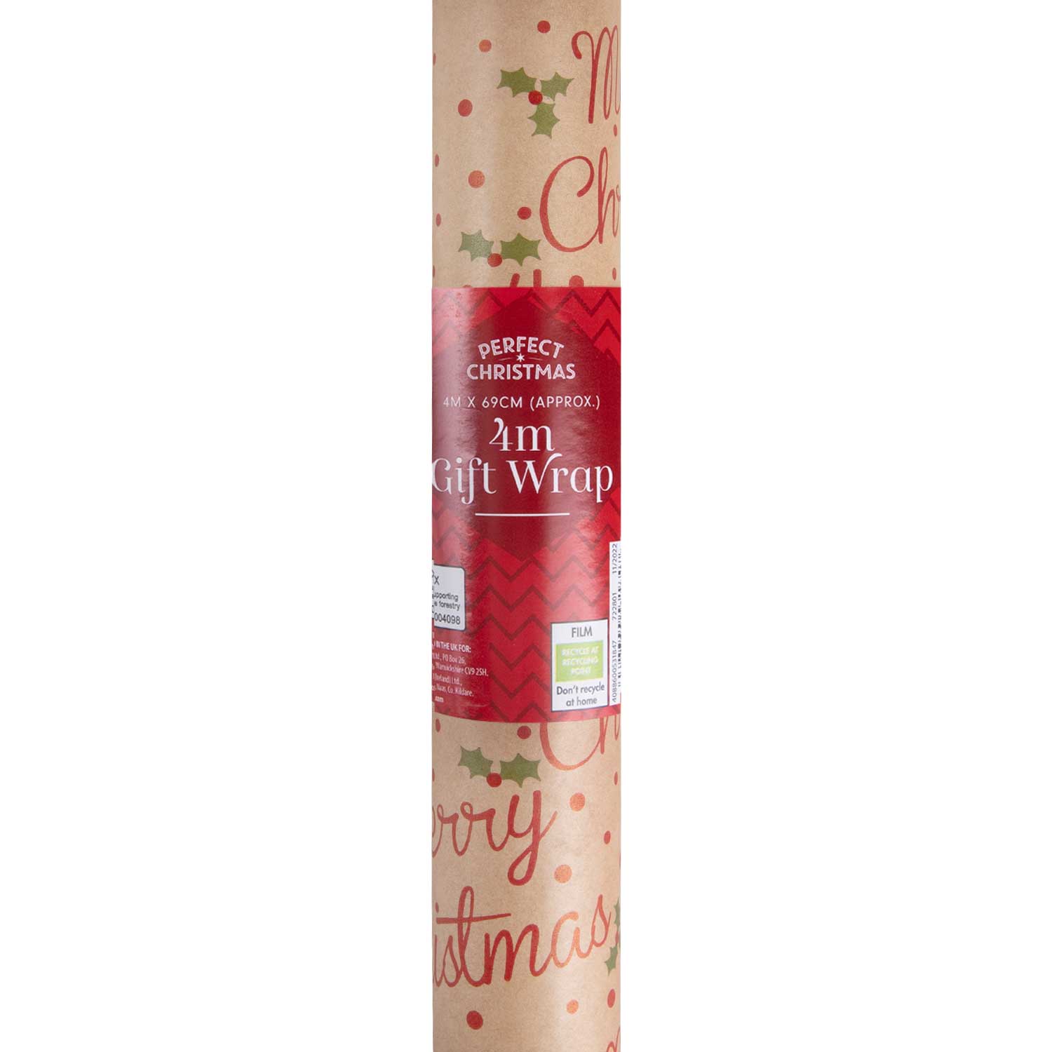 Perfect Christmas Merry Christmas Gift Wrap 4m