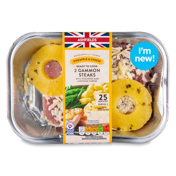 Ready, Set…Cook! Gammon Steaks With Pineapple & Cheddar Cheese 345g/2 Pack