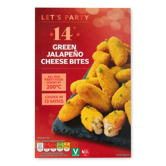 Let's Party Green Jalapeño Cheese Bites 280g/14 Pack*