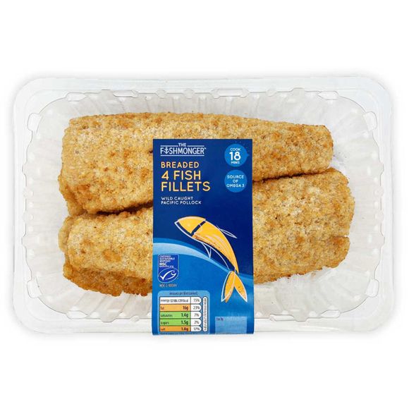 The Fishmonger Breaded 4 Fish Fillets 600g