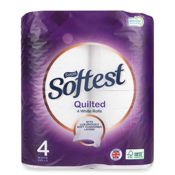 Saxon Softest Quilted Toilet Tissue 4 Pack
