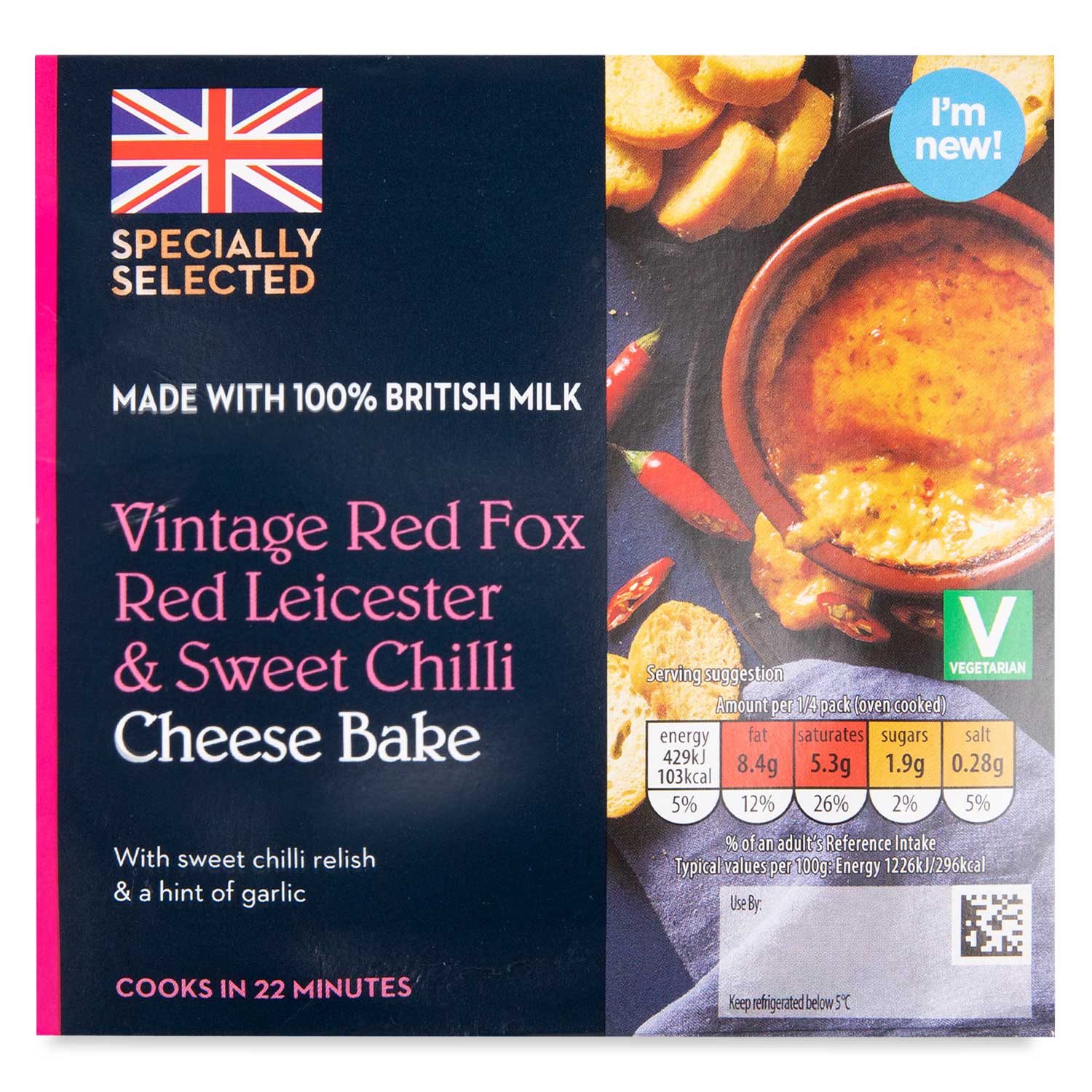 Specially Selected Vintage Red Fox Red Leicester & Sweet Chilli Cheese Bake 150g