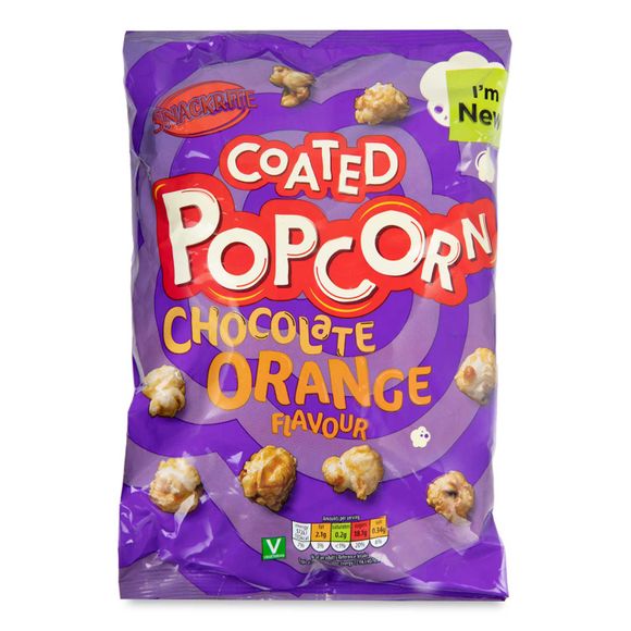 Snackrite Chocolate Orange Flavour Toffee Coated Popcorn 200g