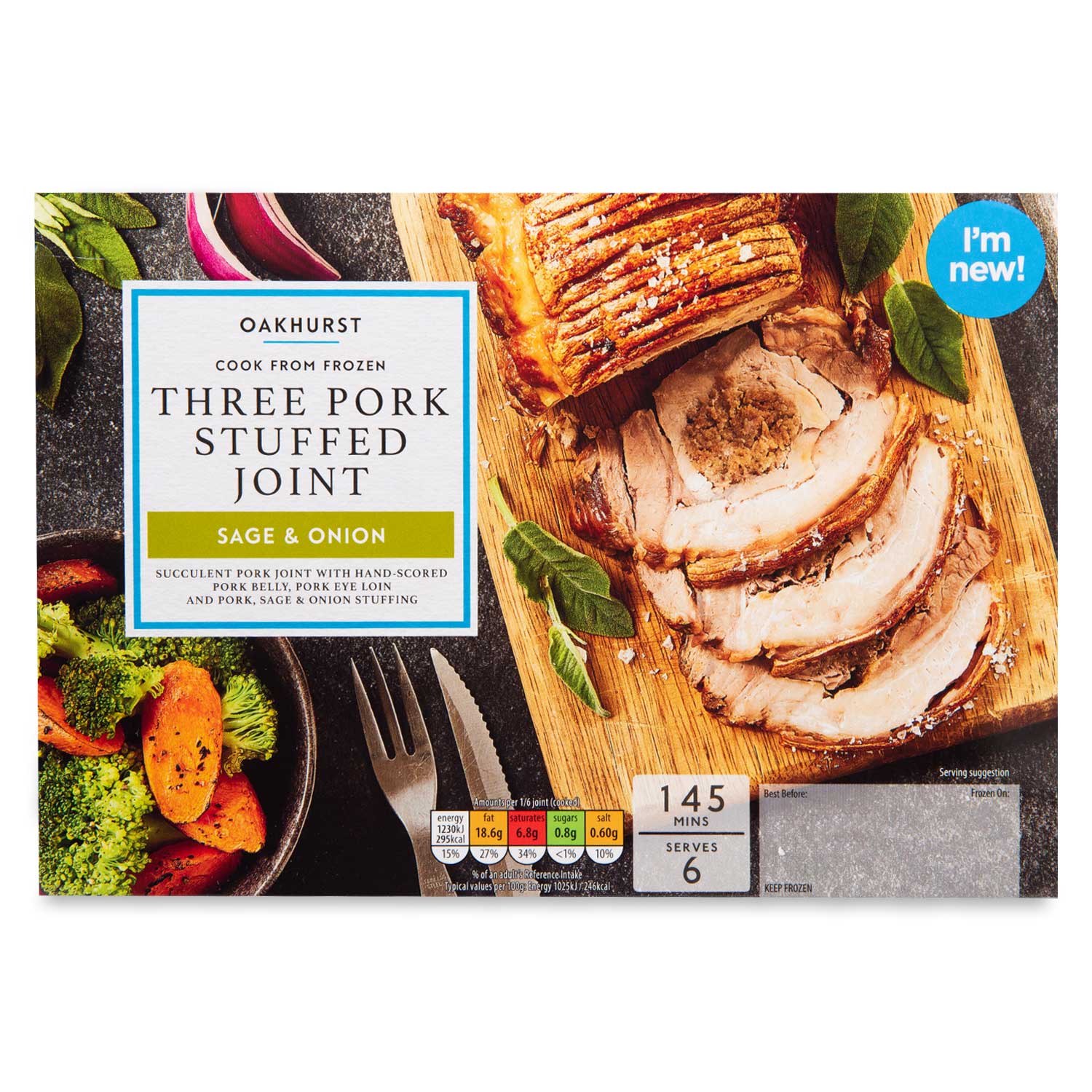 Oakhurst Three Pork Stuffed Joint Sage & Onion 1kg