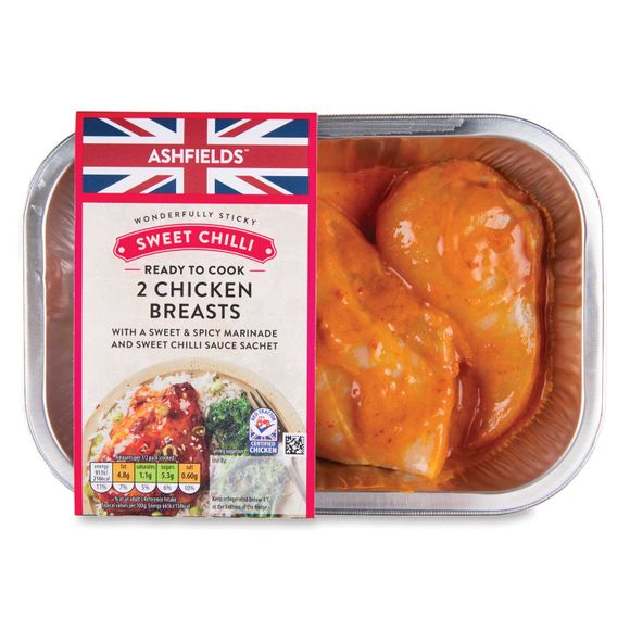 Ashfields Added Value Sweet Chilli Chicken Breasts 316g/2 Pack