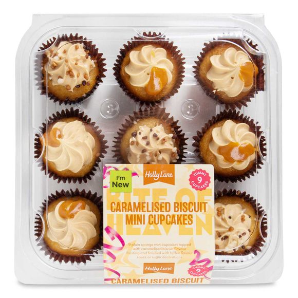 Holly Lane Caramelised Biscuit Mini Cupcakes 170g/9 Pack