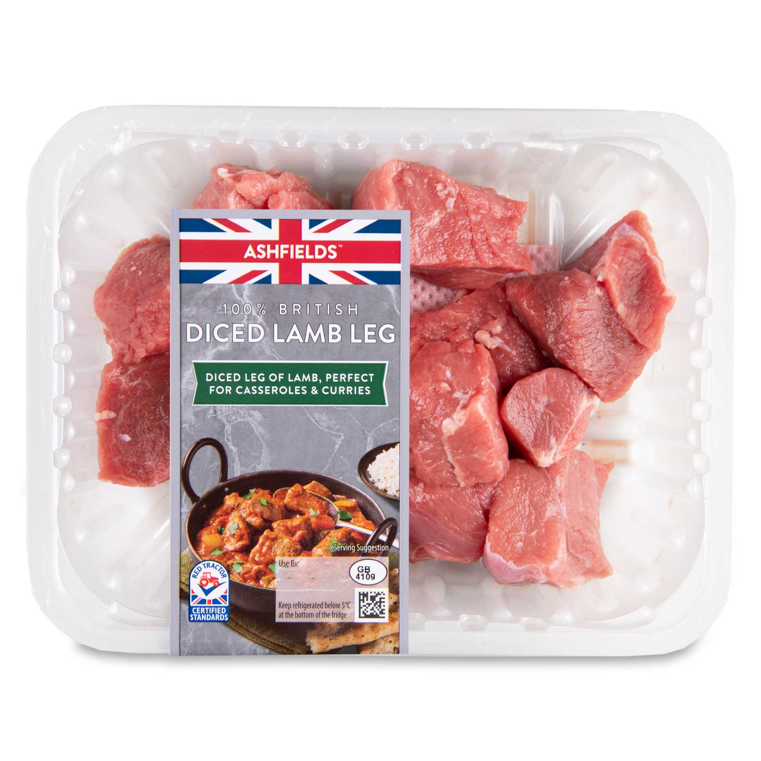 Ashfields 100% British Diced Lamb Leg 300g