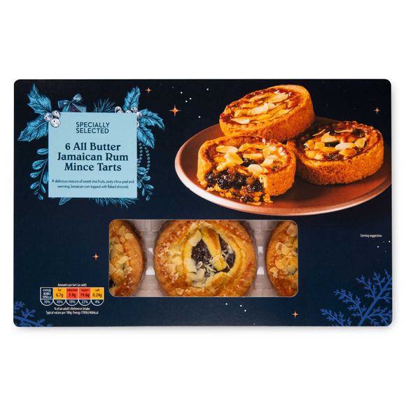 Specially Selected All Butter Jamaican Rum Mince Tarts 290g/6 Pack