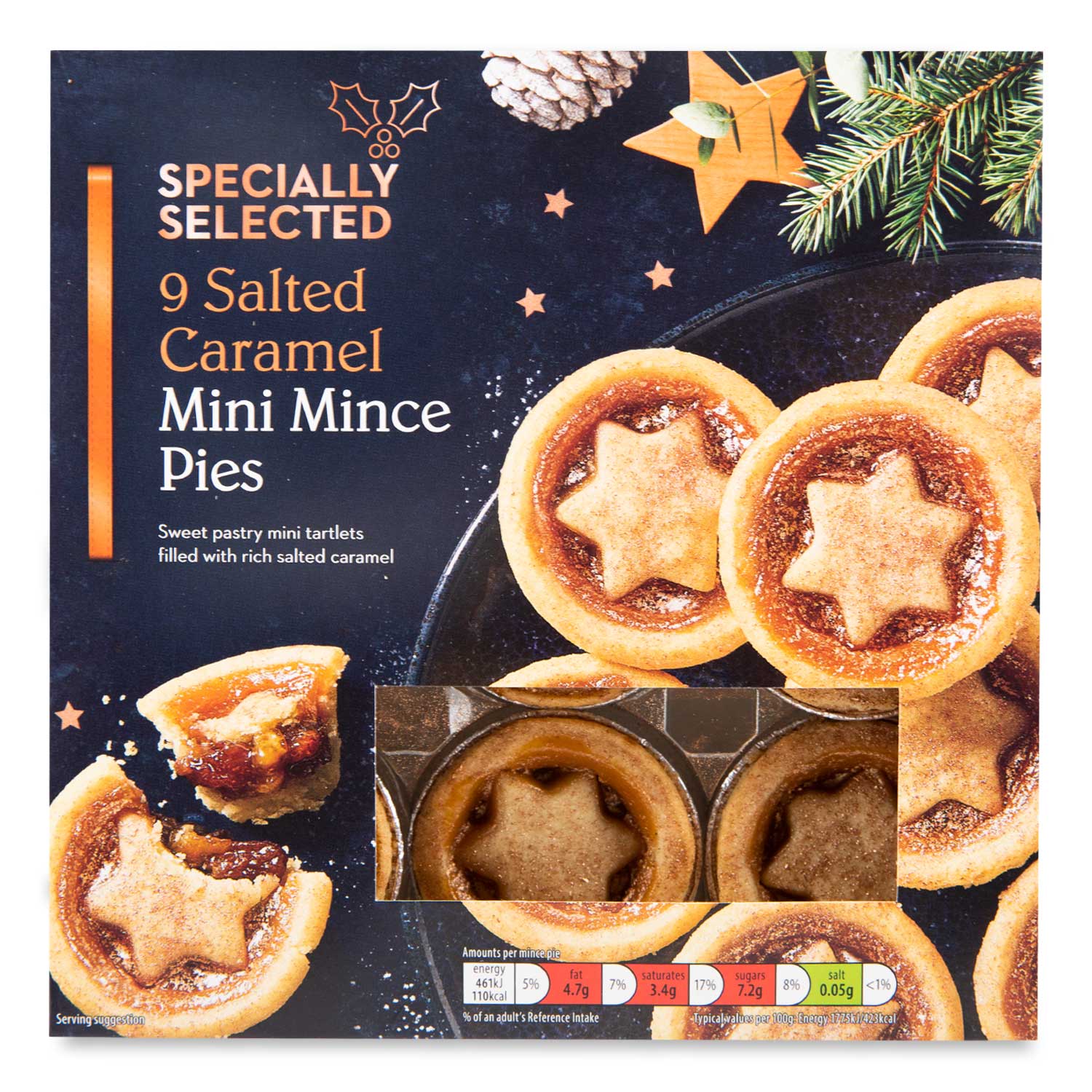 Specially Selected Salted Caramel Mini Mince Pies 225g/9 Pack