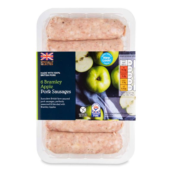 Specially Selected Bramley Apple Pork Sausages 400g/6 Pack