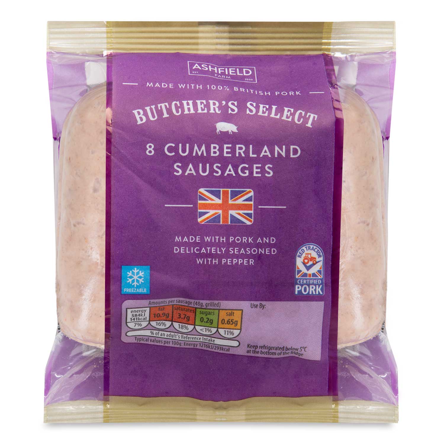 Butcher's Select British Cumberland Sausages 454g/8 Pack