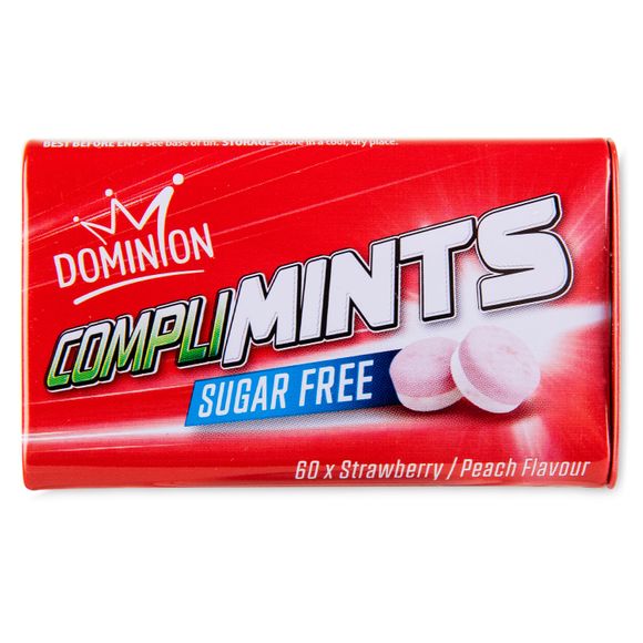 Dominion Strawberry & Peach Flavour Complimints 30g