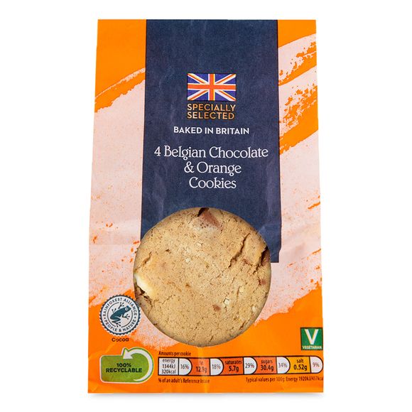 Specially Selected Belgian Chocolate & Orange Cookies 280g/4 Pack