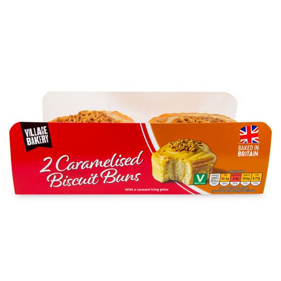 Village Bakery Caramelised Biscuit Buns 188g/2 Pack