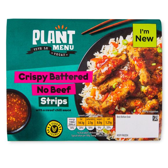 Plant Menu Crispy Battered No Beef Strips 250g