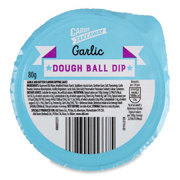 Carlos Takeaway Garlic Dough Ball Dip 80g