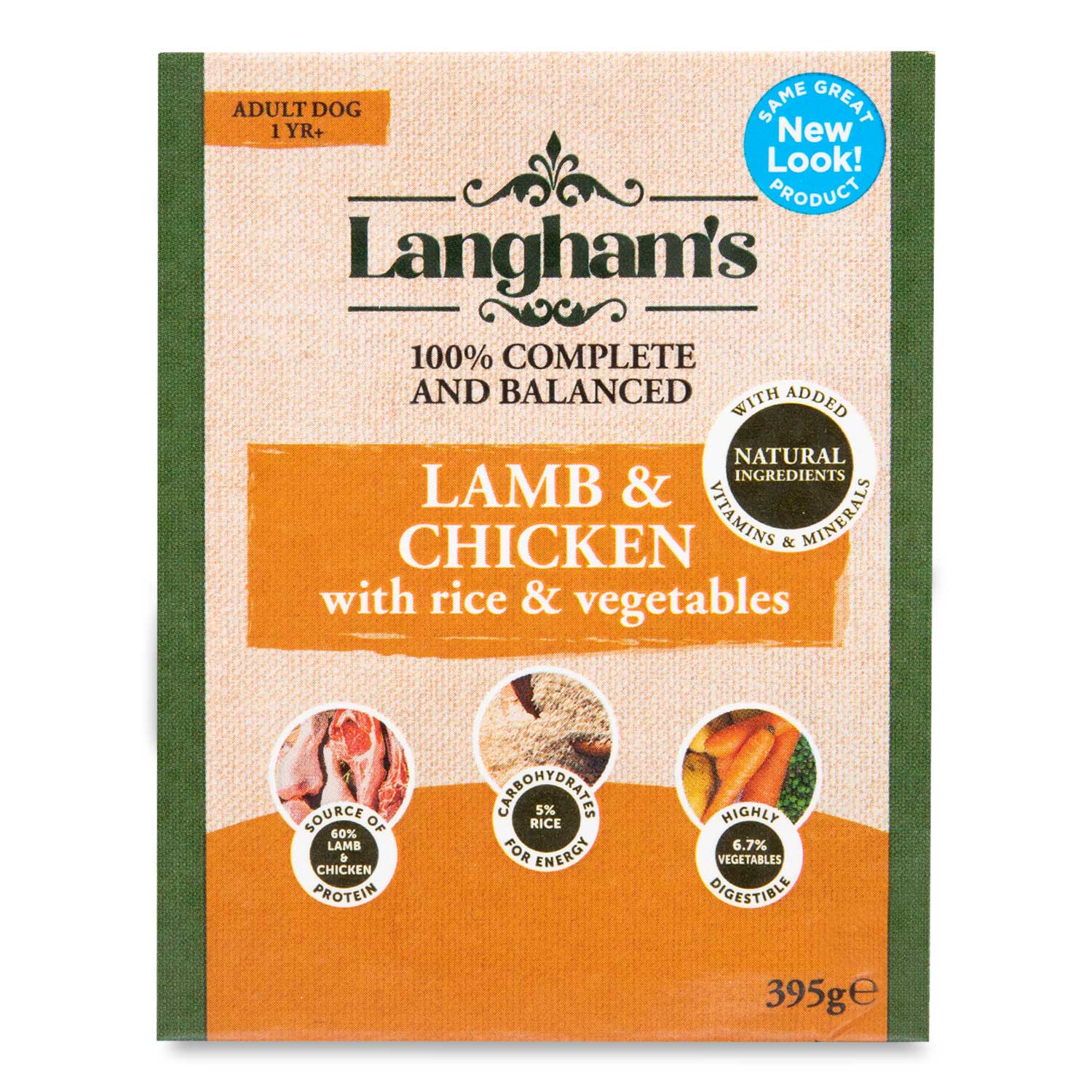 Langham s Lamb Chicken Dog Food With Rice And Vegetables 395g