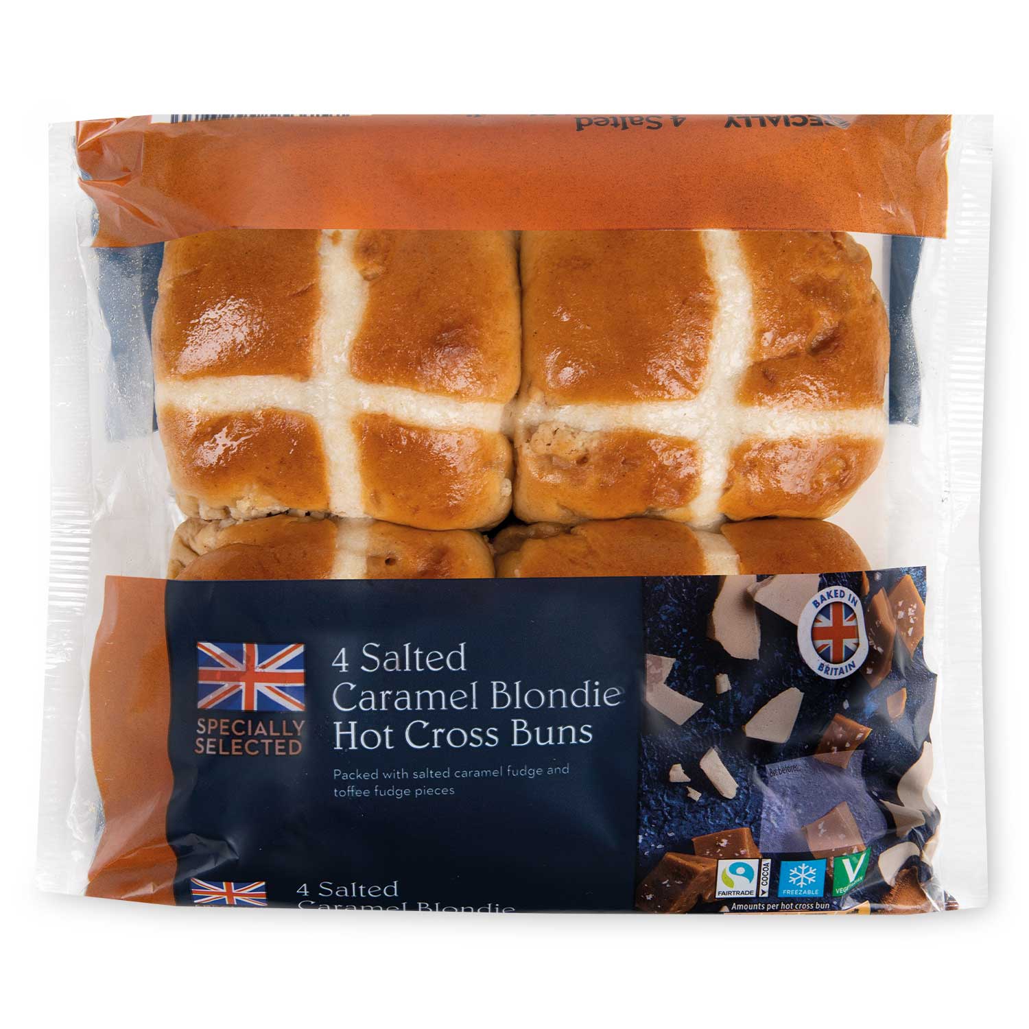 Specially Selected Salted Caramel Blondie Hot Cross Buns 280g/4 Pack