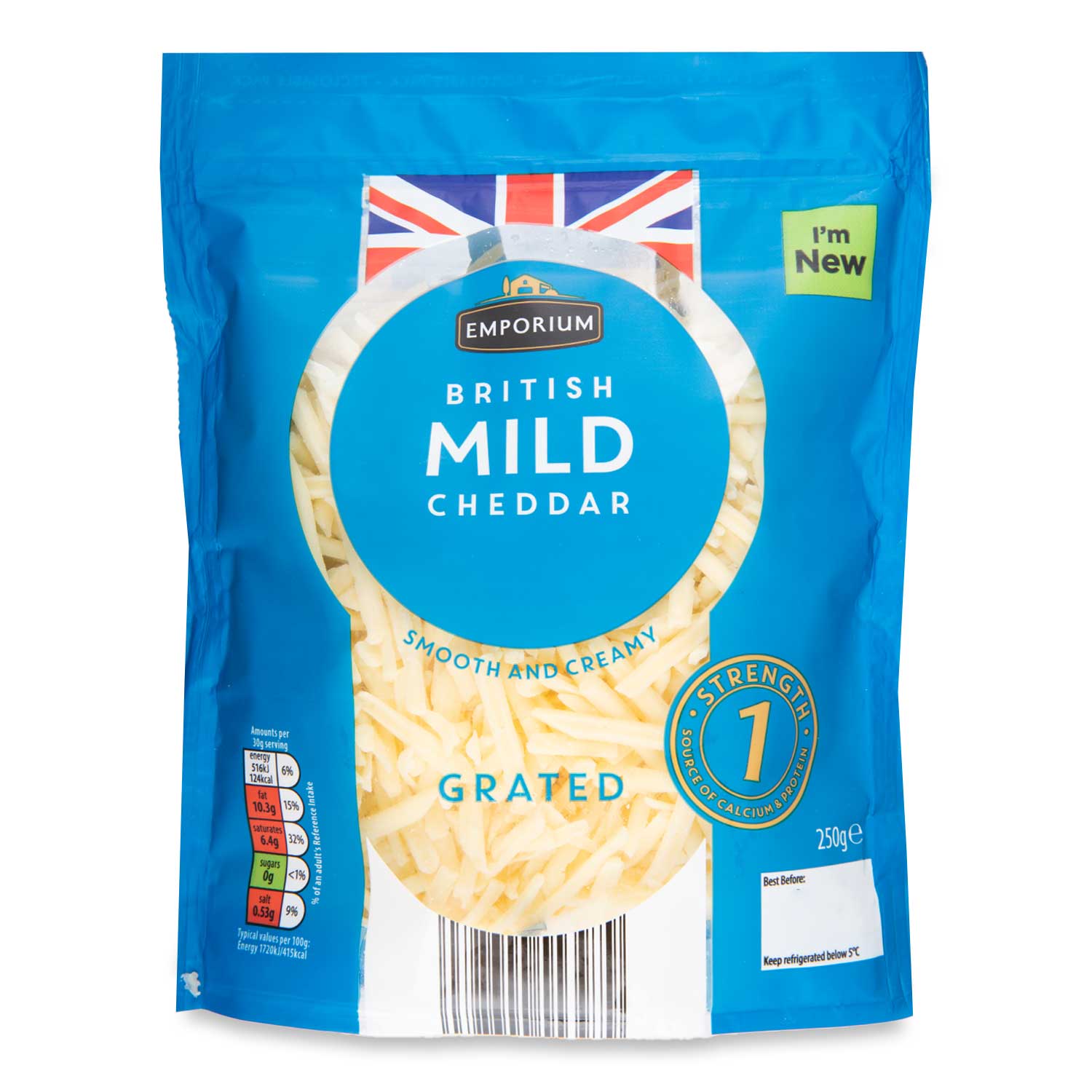 Emporium British Mild Grated Cheddar Cheese 250g