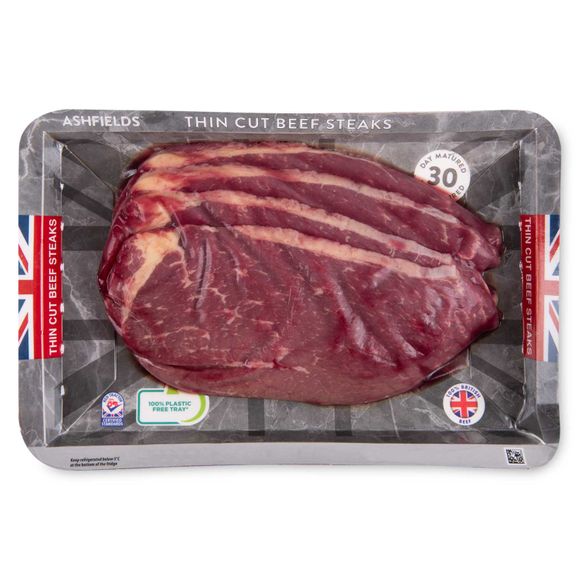 Ashfields Grill 30 Day Matured Thin Cut Beef Steaks 360g