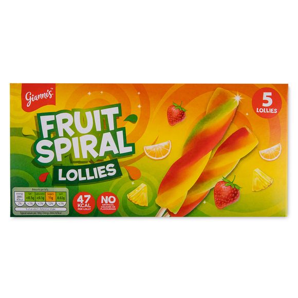 Gianni's Fruit Spiral Lollies 5x70ml