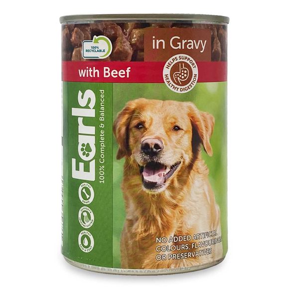 Earls Beef In Gravy Canned Dog Food 400g