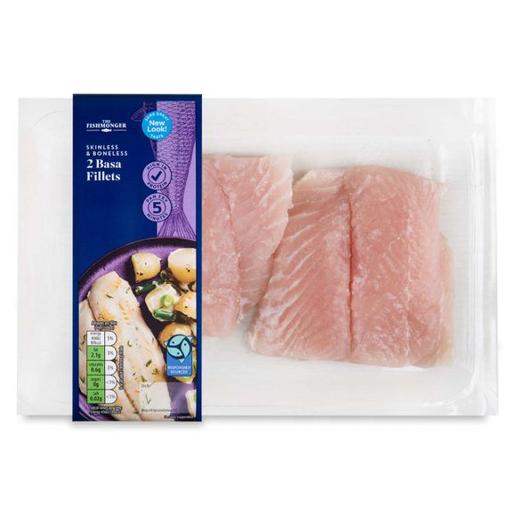 The Fishmonger Skinless Basa Fillets 240g/2 Pack