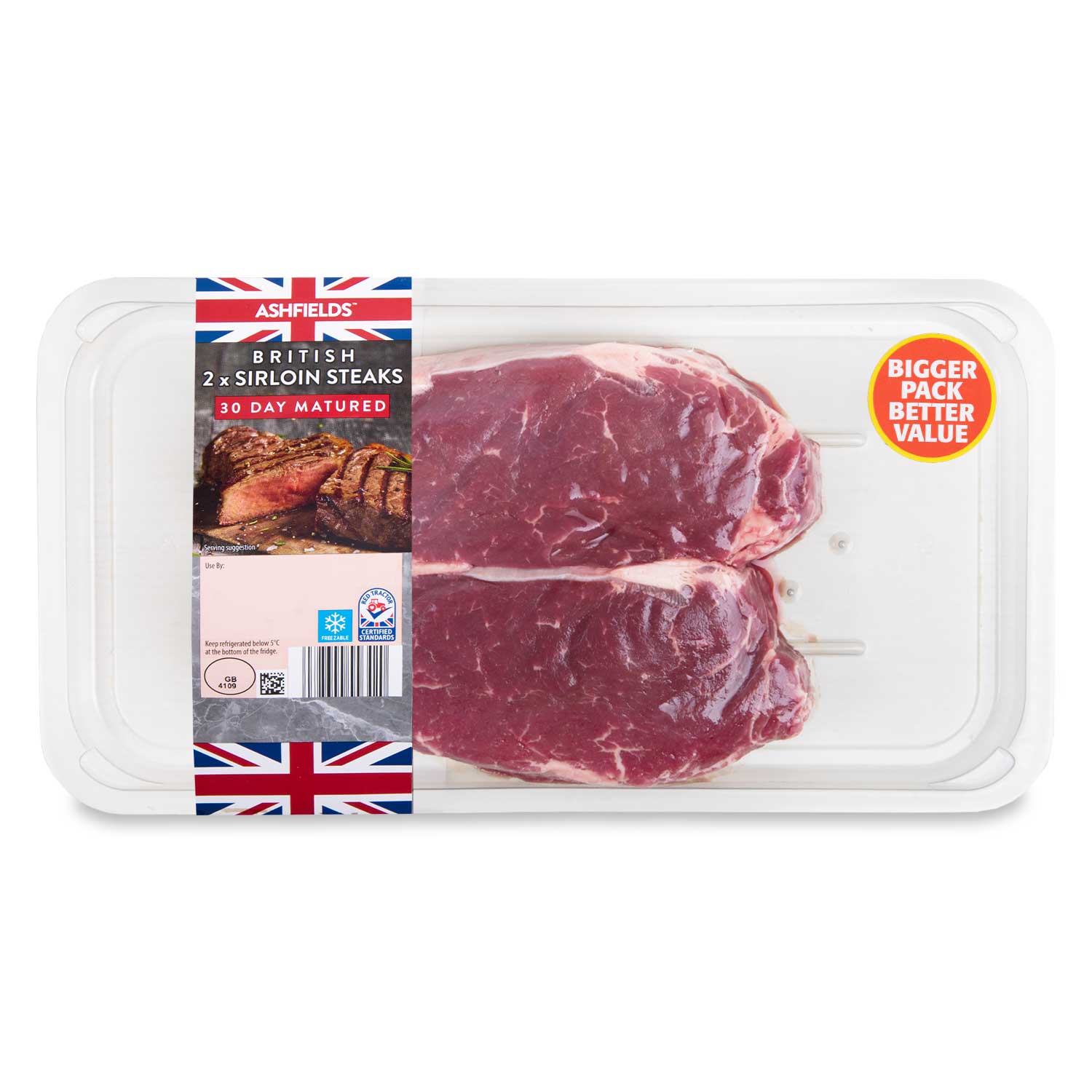 Ashfields British Sirloin Steaks 600g