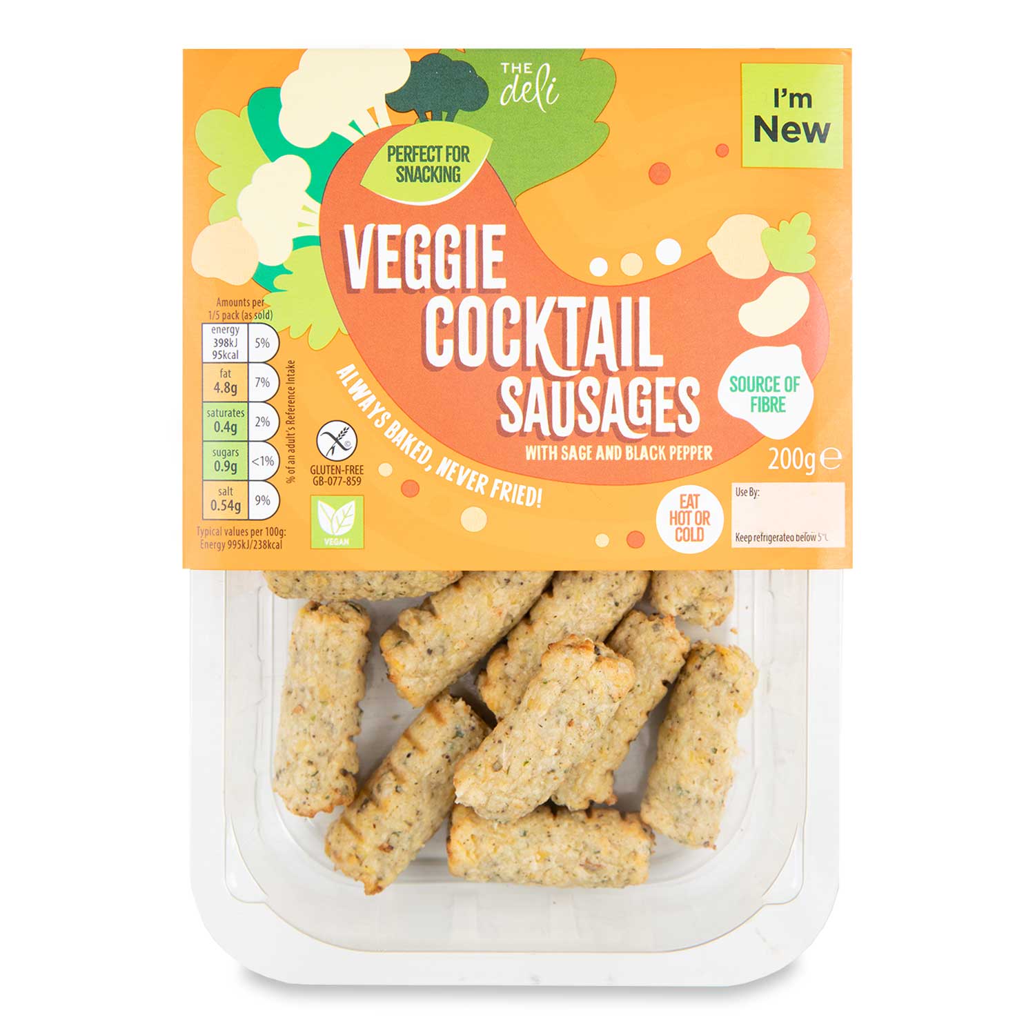 The Deli Veggie Cocktail Sausages 200g