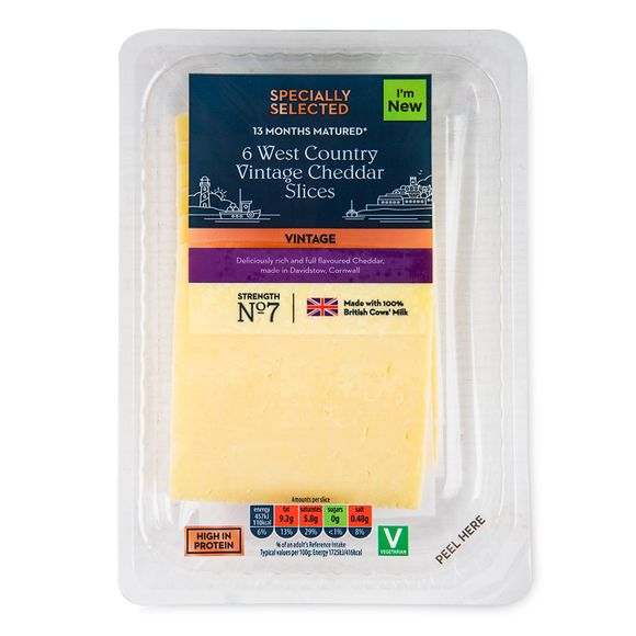 Specially Selected West Country Vintage Cheddar Slices 160g/6 Slices