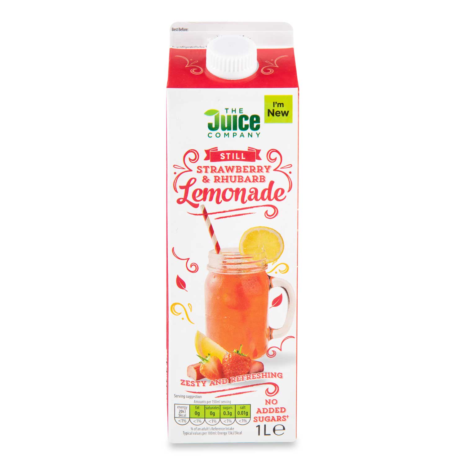 The Juice Company Strawberry & Rhubarb Lemonade 1l