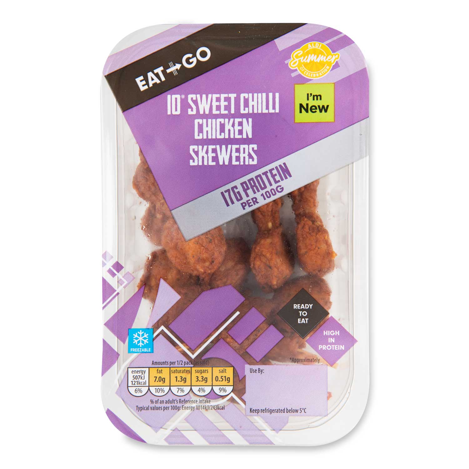 Eat & Go Sweet Chilli Chicken Skewers 100g/10 Pack