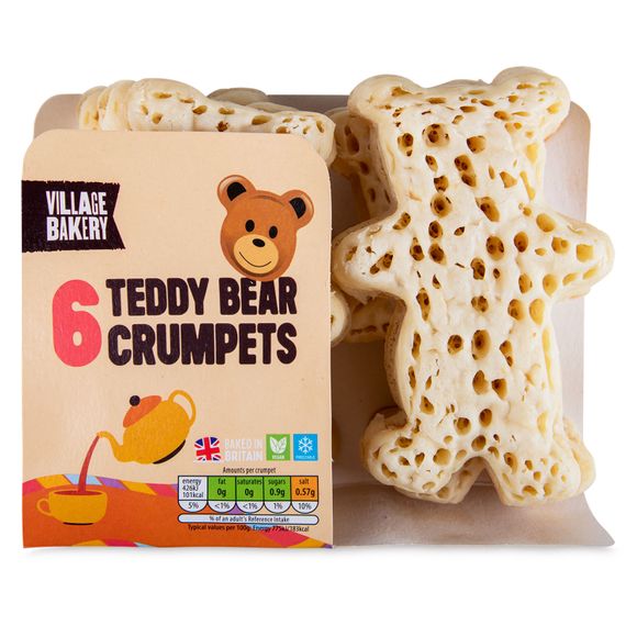 Village Bakery Teddy Bear Crumpets 330g/6 Pack