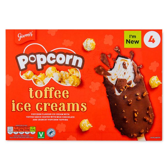 Gianni's Popcorn Toffee Ice Creams 4x100ml