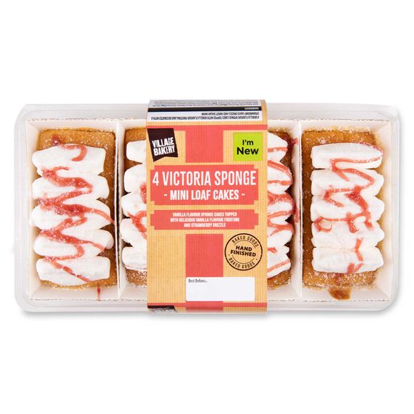 Village Bakery Victoria Sponge Mini Loaf Cakes 4 Pack