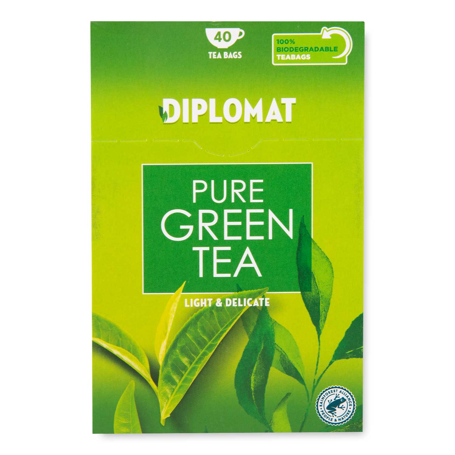 Diplomat Pure Green Tea Bags 76g/40 Pack