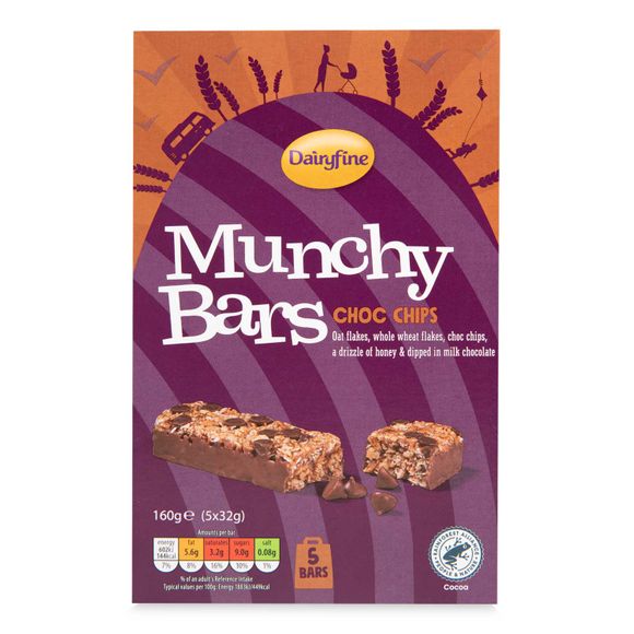 Dairyfine Choc Chip Munchy Cereal Bars 5x32g